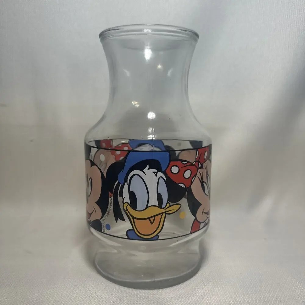 Walt Disney Mickey Mouse Donald Duck Minnie Mouse Anchor Hocking Juice Carafe